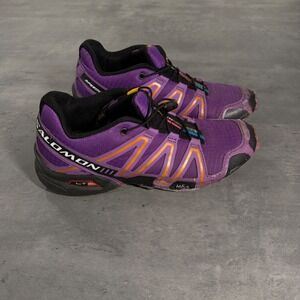 Salomon Speedcross 3 Trail Running Shoes Women Purple Orange Hiking Sneakers